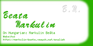 beata markulin business card